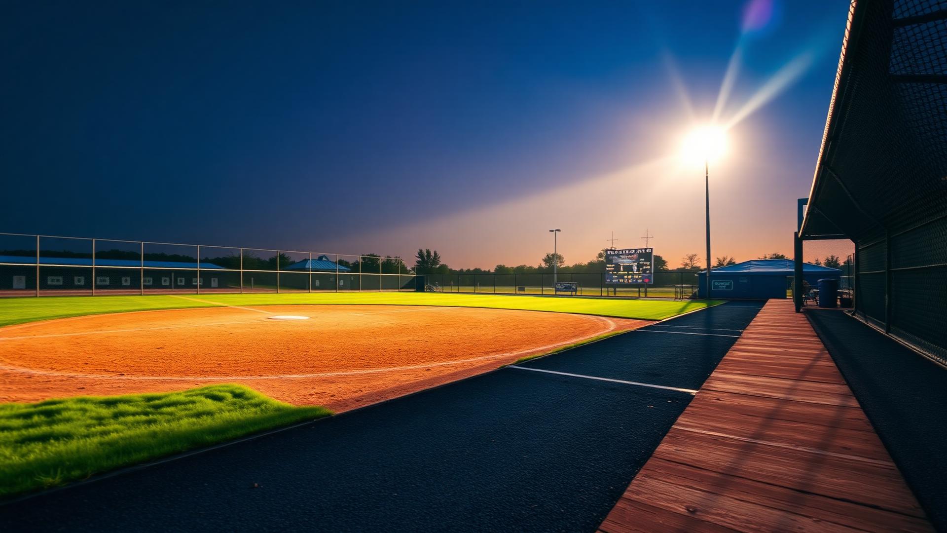 Sea King Field at dusk before a Corona del Mar softball game